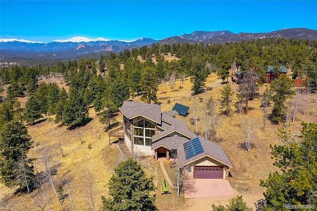 aerial view featuring a mountain view