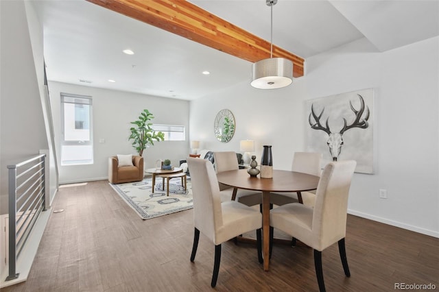 1711 Hooker St Unit 2, Denver, CO 80204 - dining area featuring wood finished floors, recessed lighting, and heating unit