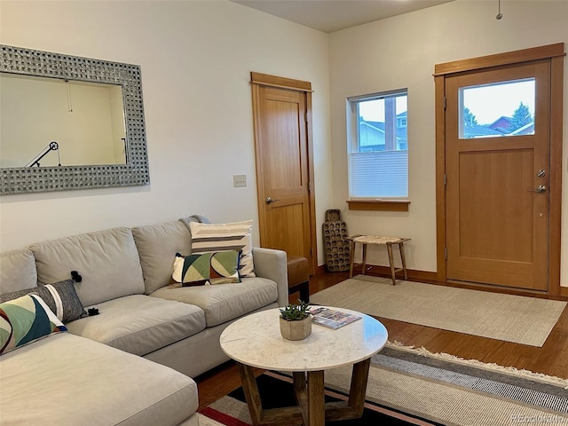 26 S Trailside Cir Unit A, Salida, CO 81201 - living room featuring wood finished floors and baseboards
