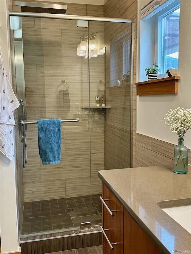 26 S Trailside Cir Unit A, Salida, CO 81201 - bathroom featuring vanity and a shower stall