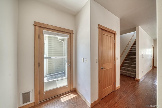 26 S Trailside Cir Unit A, Salida, CO 81201 - entryway with hardwood / wood-style flooring and stairs