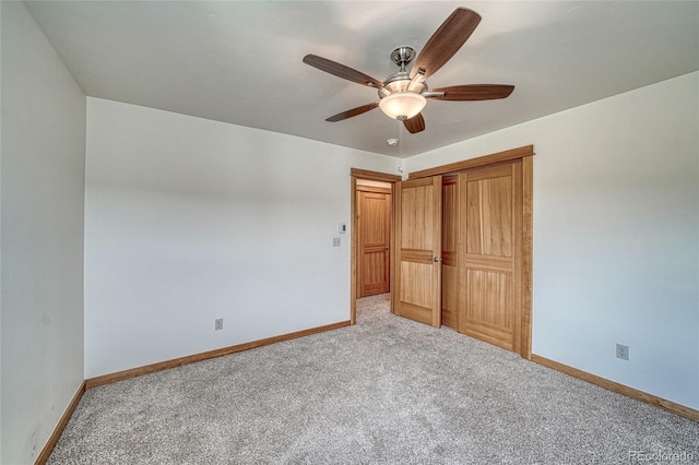26 S Trailside Cir Unit A, Salida, CO 81201 - unfurnished bedroom featuring carpet, a ceiling fan, and a closet