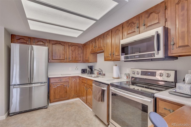 kitchen with stainless steel appliances and sink