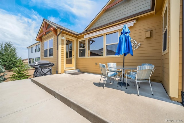 view of patio featuring grilling area