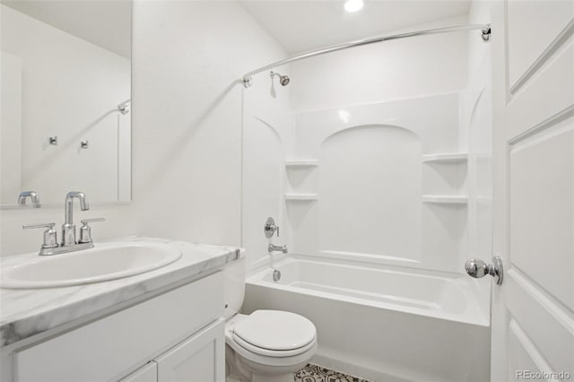 503 S Rollie Ave Unit 13C, Fort Lupton, CO 80621 - bathroom with vanity, washtub / shower combination, and recessed lighting