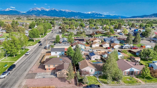 410 W 16th St, Salida, CO 81201 - aerial view of residential area with mountains