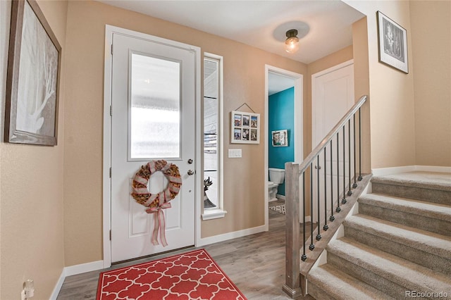 entrance foyer featuring light hardwood / wood-style floors