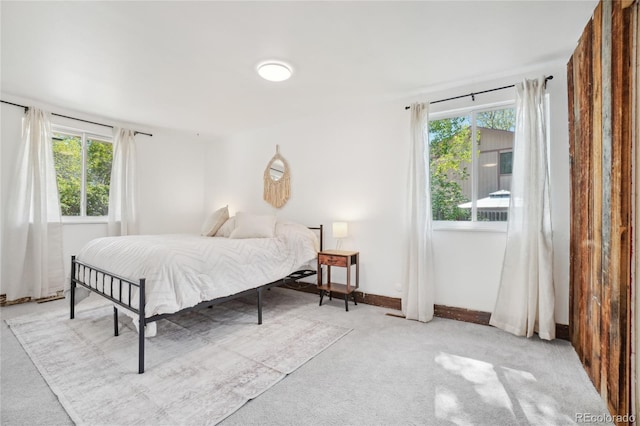bedroom with carpet and baseboards