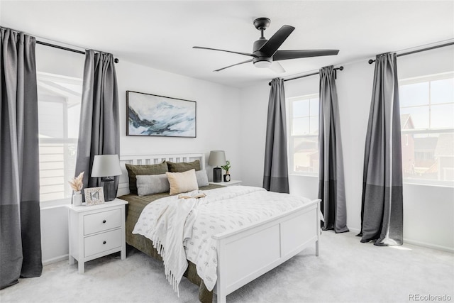 6117 Easton Cir, Frederick, CO 80504 - bedroom with light colored carpet and a ceiling fan