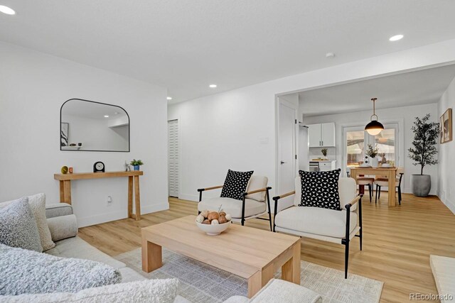 3055 S Winona Ct, Denver, CO 80236 - living room with light wood-style flooring and recessed lighting