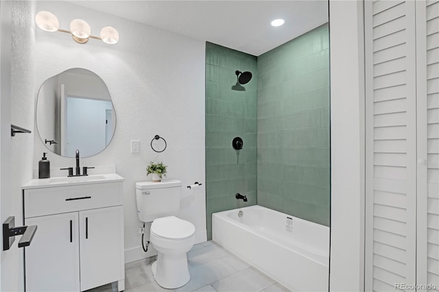 3055 S Winona Ct, Denver, CO 80236 - full bathroom featuring vanity, bathing tub / shower combination, and recessed lighting