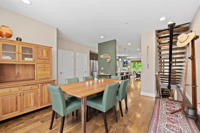 2730 Hooker St, Denver, CO 80211 - dining room featuring wood finished floors and recessed lighting