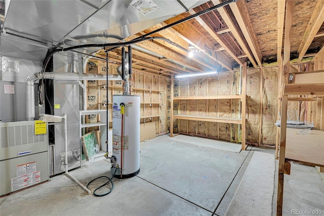 basement with gas water heater