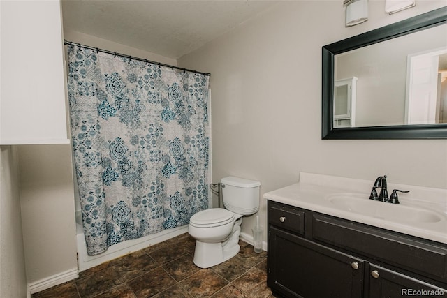 431 Wright St Unit 203, Lakewood, CO 80228 - full bath with vanity, toilet, baseboards, and shower / bathtub combination with curtain