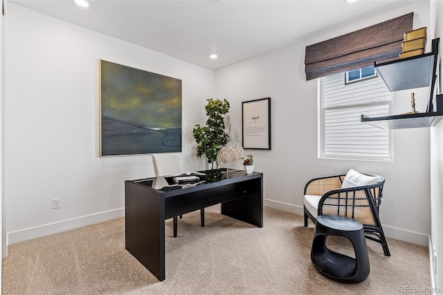 16554 W 93rd Way, Arvada, CO 80007 - carpeted home office featuring baseboards and recessed lighting