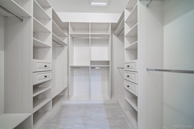 view of walk in closet