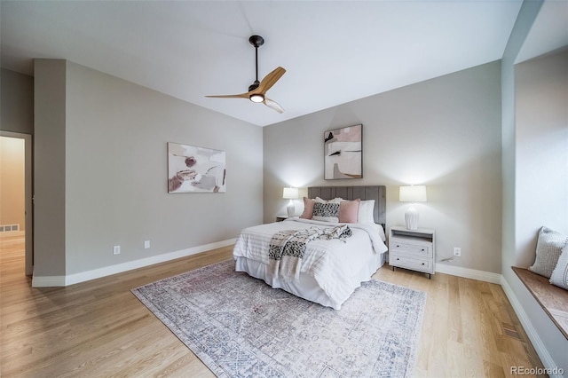 4532 Christensen Cir, Littleton, CO 80123 - bedroom featuring light wood-style flooring, baseboards, and ceiling fan