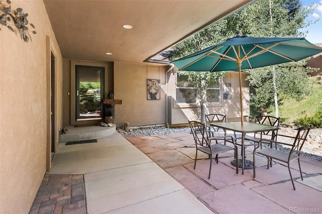 view of patio with outdoor dining space
