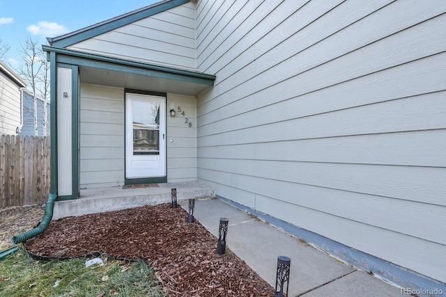 view of doorway to property