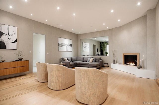 9 Sedgwick Dr, Englewood, CO 80113 - living area featuring light wood-style floors, recessed lighting, and a large fireplace