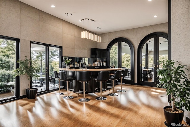 9 Sedgwick Dr, Englewood, CO 80113 - community bar area featuring wood finished floors, plenty of natural light, recessed lighting, and french doors