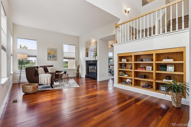 5605 Killen Ave, Castle Rock, CO 80104 - living area featuring a fireplace and wood finished floors