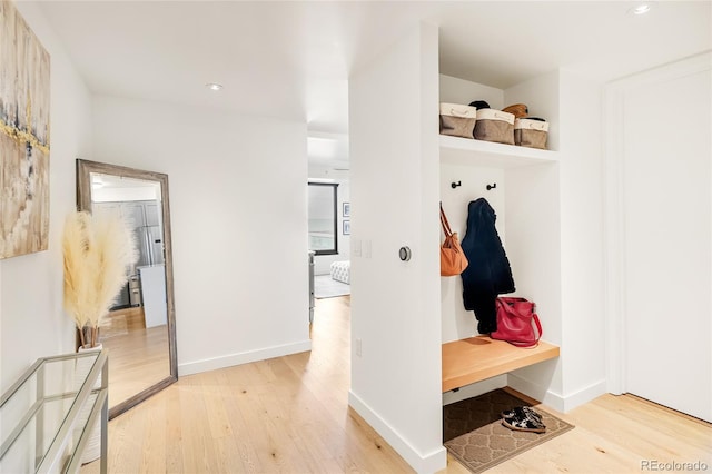 mudroom featuring light hardwood / wood-style floors