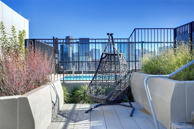 balcony with a water view