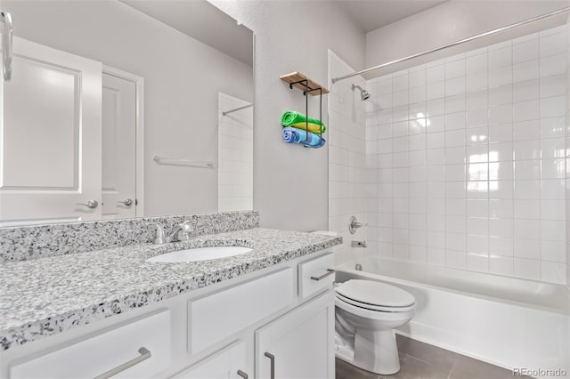 6990 E 132nd Pl, Thornton, CO 80602 - full bath featuring vanity, shower / bath combination, and tile patterned floors