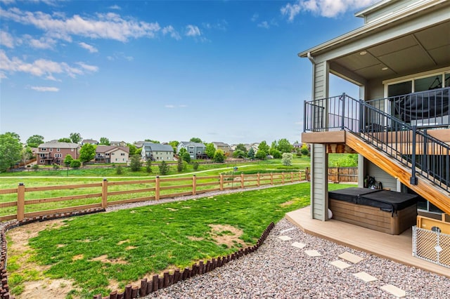6990 E 132nd Pl, Thornton, CO 80602 - fenced backyard with stairway, a residential view, and a deck