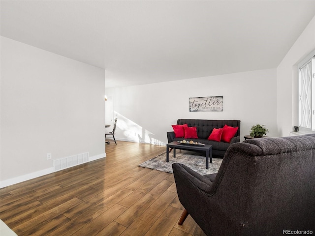 living room featuring hardwood / wood-style floors