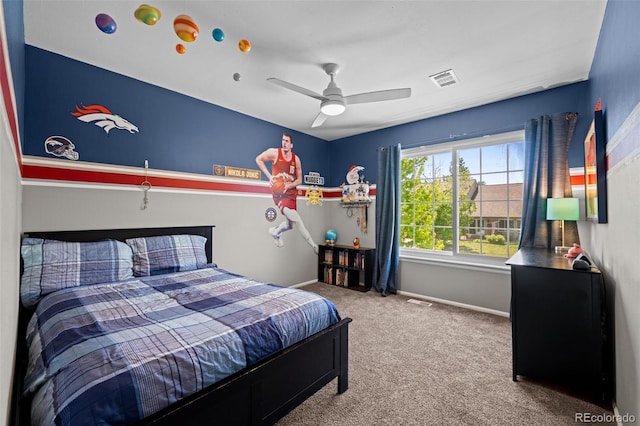 3767 E Phillips Cir, Centennial, CO 80122 - bedroom featuring carpet, baseboards, and a ceiling fan