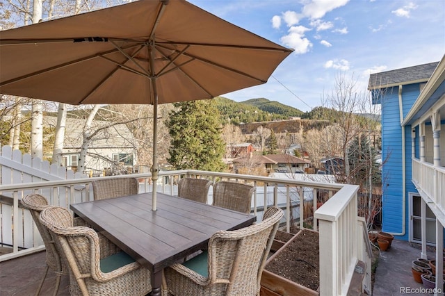2041 Virginia St, Idaho Springs, CO 80452 - wooden deck featuring a mountain view