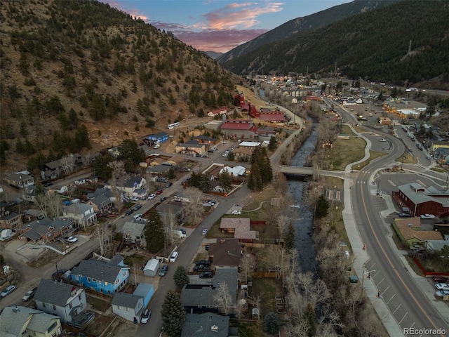 2041 Virginia St, Idaho Springs, CO 80452 - aerial view at dusk featuring a mountain view
