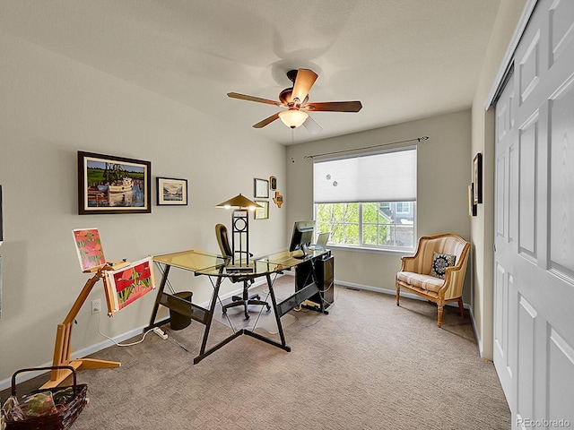 10565 Kicking Horse Dr, Littleton, CO 80125 - carpeted office space with a ceiling fan and baseboards