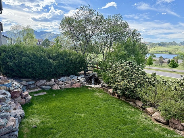 10565 Kicking Horse Dr, Littleton, CO 80125 - view of green lawn with a water and mountain view