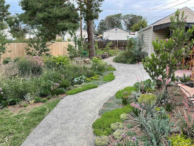 view of yard with fence