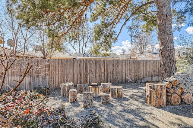 view of yard with fence