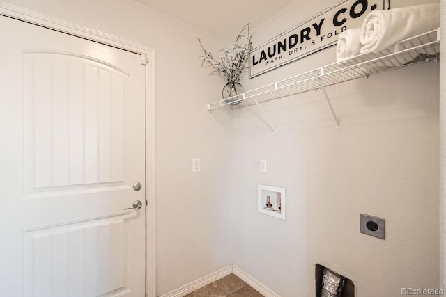 washroom featuring hookup for a washing machine and hookup for an electric dryer