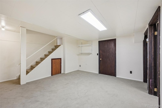 basement with carpet floors