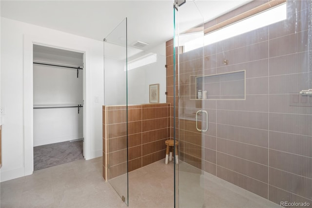 bathroom featuring walk in shower