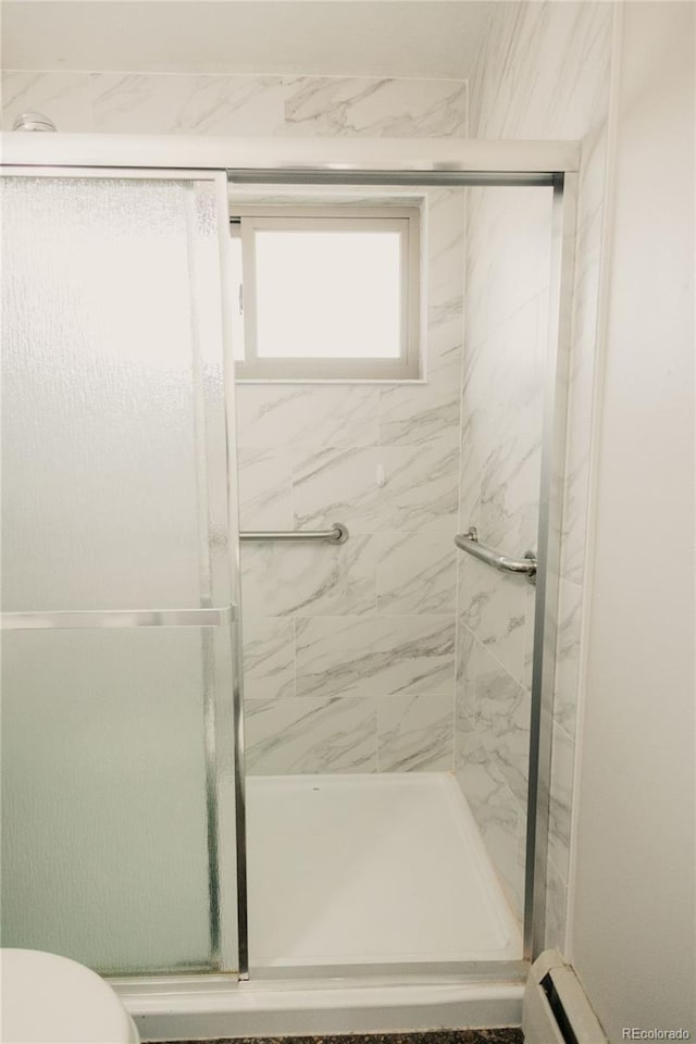 2535 W Bijou St, Colorado Springs, CO 80904 - bathroom featuring toilet and a shower stall