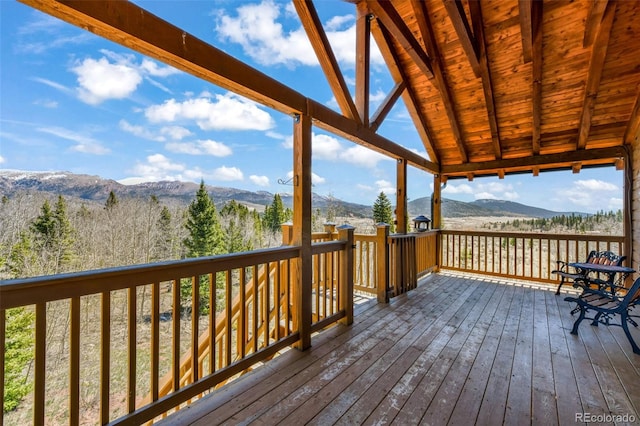 631 County Road 61, Cripple Creek, CO 80813 - wooden terrace featuring a mountain view
