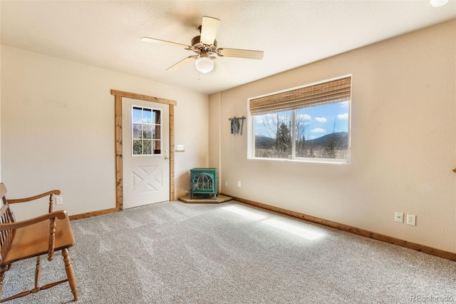 631 County Road 61, Cripple Creek, CO 80813 - unfurnished room with carpet flooring, baseboards, and ceiling fan