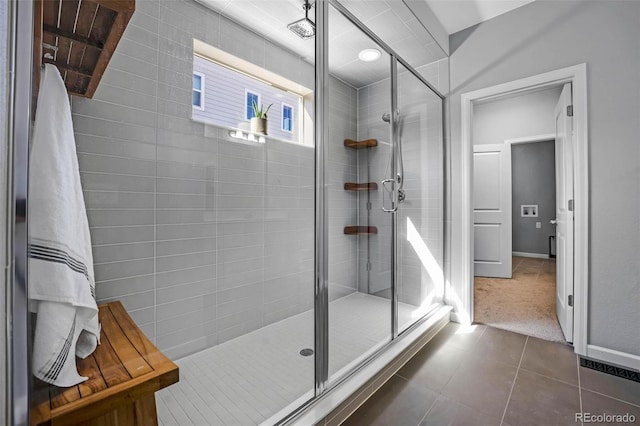 6932 E 133rd Ave, Thornton, CO 80602 - bathroom with a stall shower and tile patterned flooring