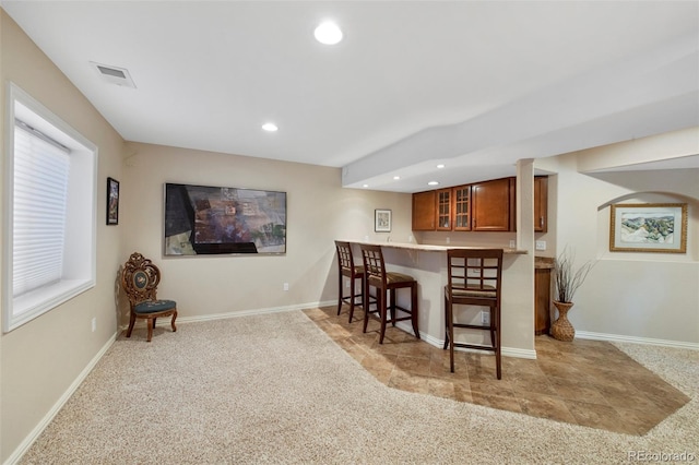 85 Willowleaf Dr, Littleton, CO 80127 - indoor wet bar with carpet flooring, recessed lighting, and baseboards