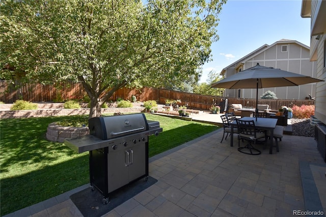 view of patio with area for grilling