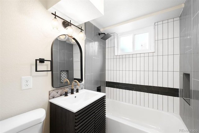 6512 Upham St, Arvada, CO 80003 - full bath with toilet, vanity, and bathtub / shower combination