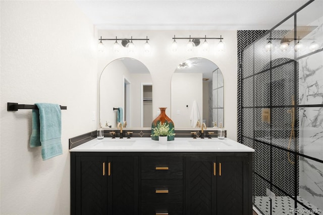 6512 Upham St, Arvada, CO 80003 - full bath featuring double vanity and a shower stall