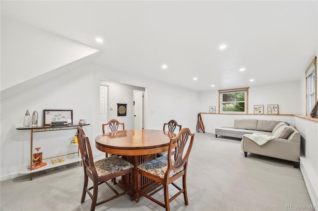 7767 S Depew St, Littleton, CO 80128 - dining space with light colored carpet and recessed lighting